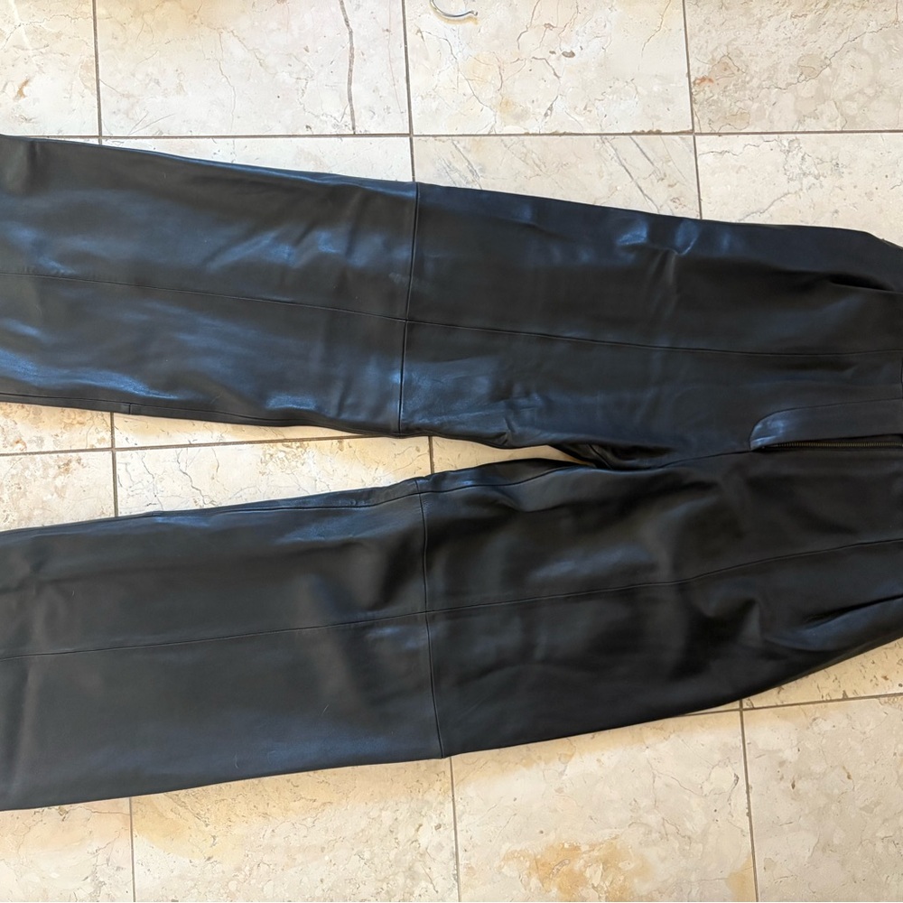 Veda Black Leather Trousers